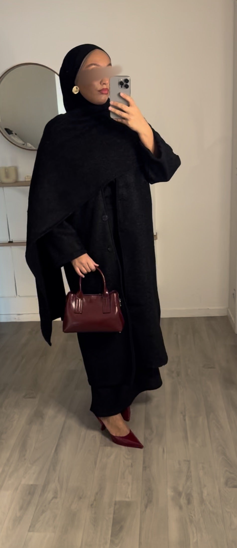 Manteau long à cape