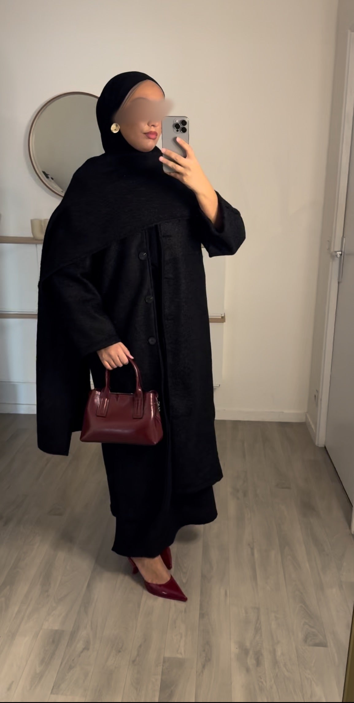 Manteau long à cape