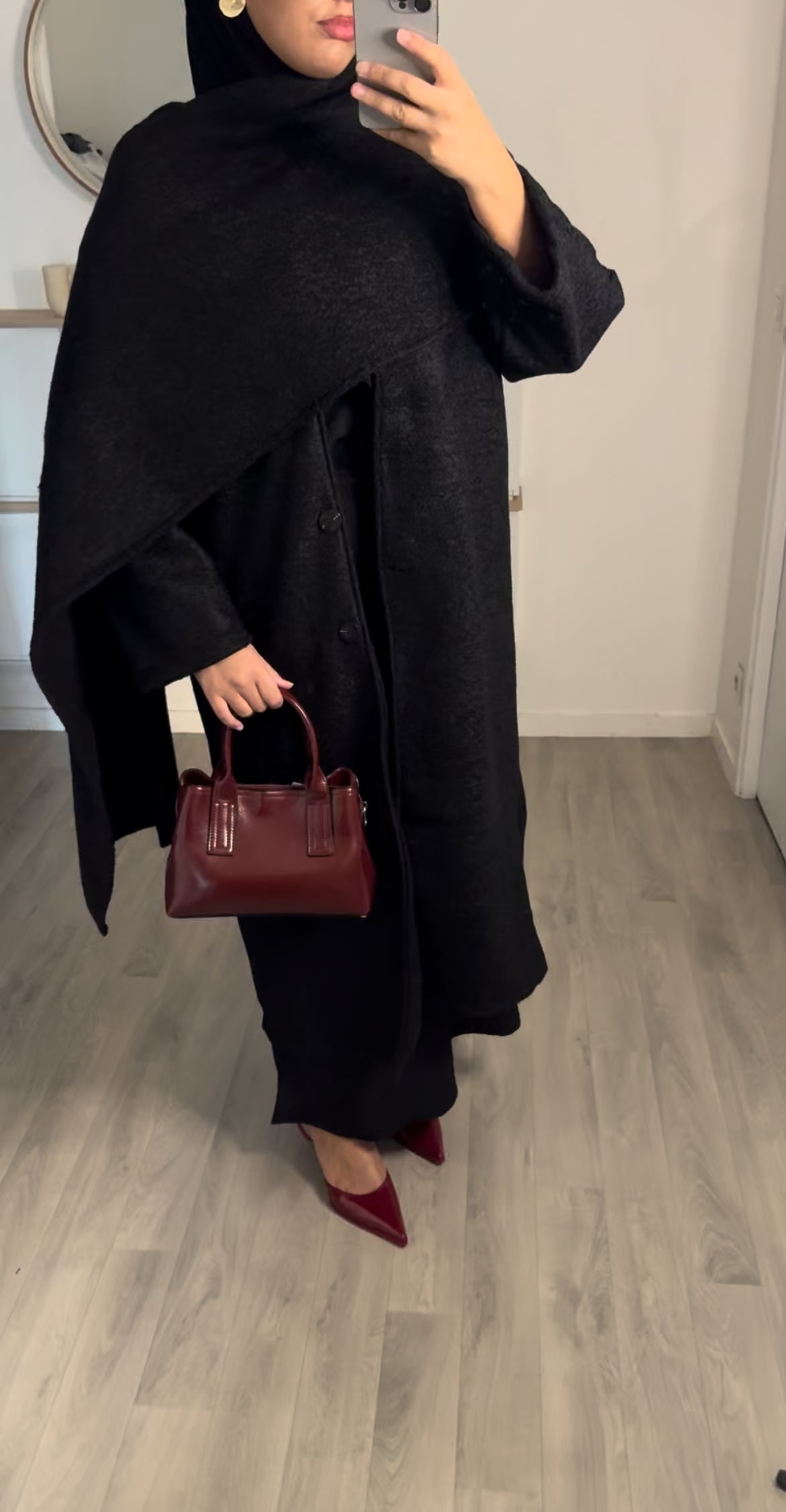 Manteau long à cape